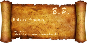 Bahis Poppea névjegykártya